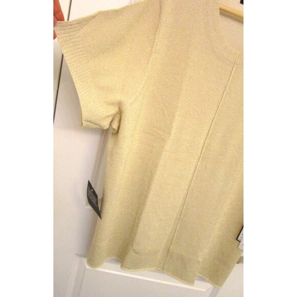 Rachel Roy Collection Plus Size Ivory Gold Combo Short Sleeve Top - Size 3X  NWT - Picture 4 of 16